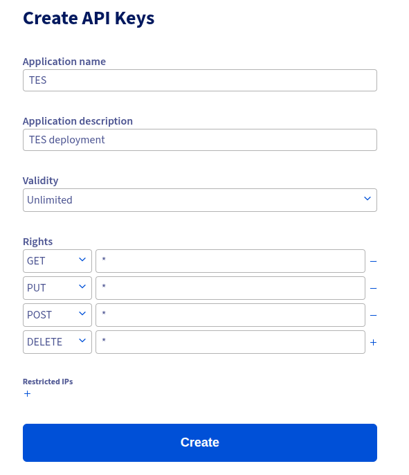 OVH credentials creation
